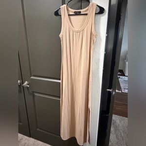 Beige Sleeveless Maxi Dress